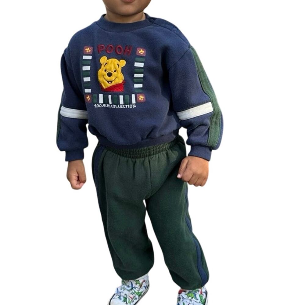 Vintage Winnie The Pooh Unisex Sweatsuit Size 24m Blue and Green
